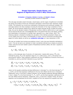 Simple Intercepts, Simple Slopes, and Regions of