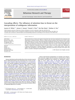 Cascading effects: The influence of attention bias to threat on the