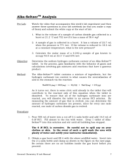 Alka-SeltzerTM Analysis