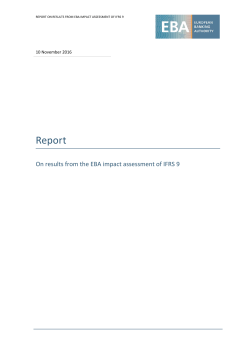 Nov 14, 2016 EBA Report &ndash; Impact assessment of IFRS 9