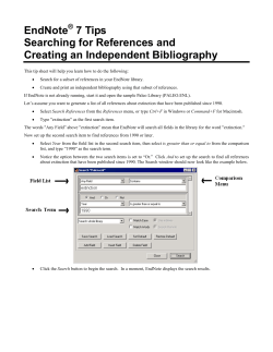 EndNote &reg; Tips - Reference Organization