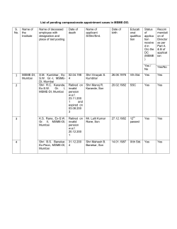 List of pending compassionate appointment cases in