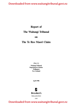 Report of the Waitangi Tribunal on the Te Reo