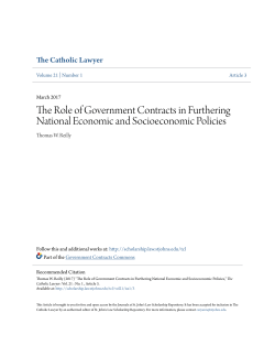 The Role of Government Contracts in Furthering National Economic