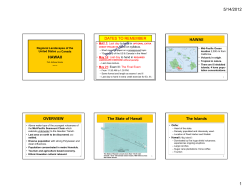 HAWAII DATES TO REMEMBER HAWAII OVERVIEW The State of