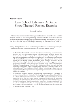 Law School Lifelines: A Game Show
