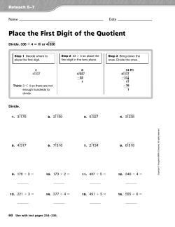 Place the First Digit of the Quotient
