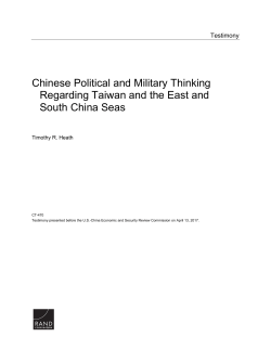 Chinese Political and Military Thinking Regarding Taiwan and East