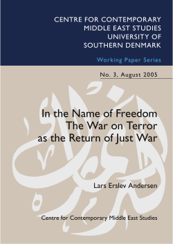 In the Name of Freedom The War on Terror as the Return of