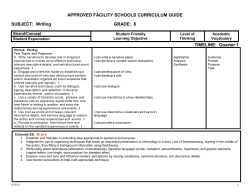 approved facility schools curriculum guide