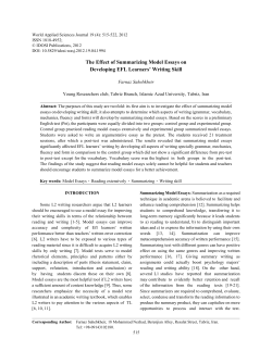 The Effect of Summarizing Model Essays on