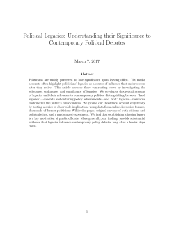 Political Legacies - Stanford University