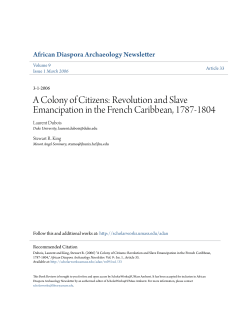 A Colony of Citizens: Revolution and Slave Emancipation in the