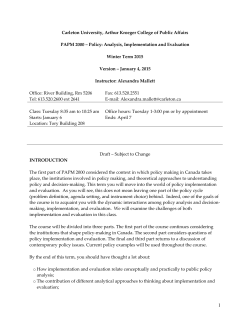 pam 200: policy implementation and evaluation