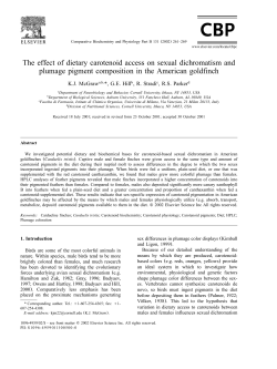 The effect of dietary carotenoid access on sexual