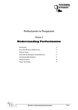 Module 2 - Understanding perfectionism