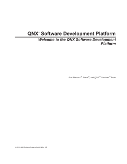 QNX&reg; Software Development Platform