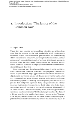 1. Introduction: “The Justice of the Common Law”