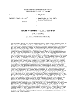 Glossary of Defined Terms - Corporate Restructuring