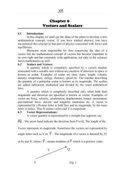 Chapter 6 Vectors and Scalars