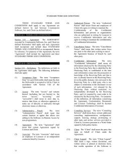 STANDARD TERM AND CONDITIONS