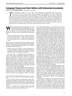 Campaign Finance and Voter Welfare with Entrenched Incumbents