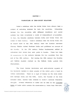 chapter i foundations of indo-soviet relations