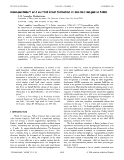 Nonequilibrium and current sheet formation in line