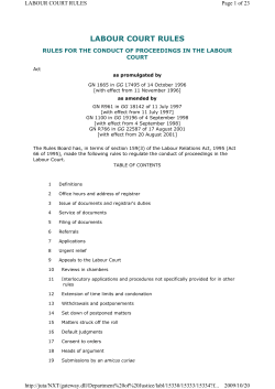 labour court rules - Department of Justice