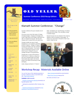 Old Yeller - Oregon Agriculture Teachers Association