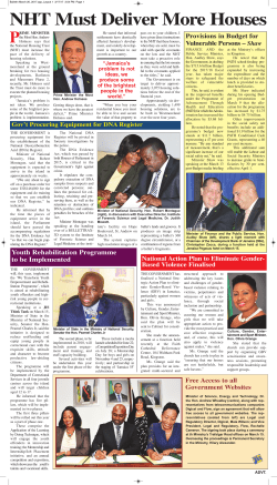 NHT Must Deliver More Houses - Jamaica Information Service