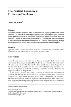 The Political Economy of Privacy on Facebook