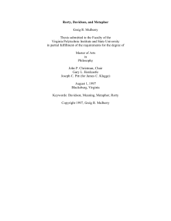 Rorty, Davidson, and Metaphor