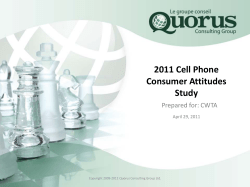 2011 Cell Phone Consumer Attitudes Study