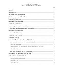 user fees - North Carolina State Treasurer