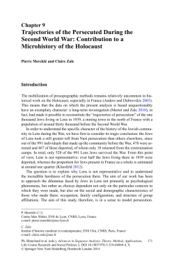 Trajectories of the Persecuted During the Second World War