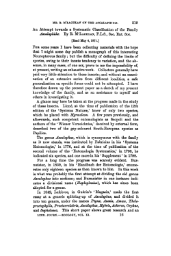 An Attempt towards a Systematic Classification of