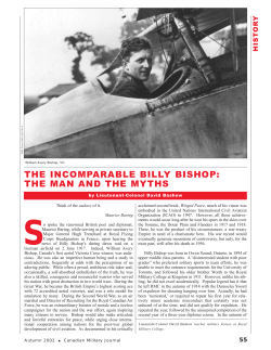 THE INCOMPARABLE BILLY BISHOP: THE MAN AND THE MYTHS