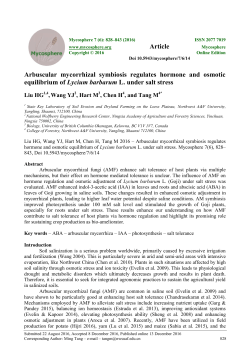 Arbuscular mycorrhizal symbiosis regulates hormone and osmotic