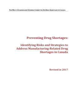 Preventing Drug Shortages