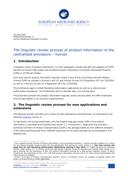 The linguistic review process of product information in the