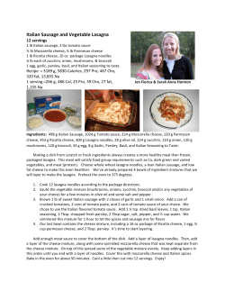 Italian Sausage and Vegetable Lasagna