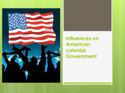 Influences on American colonial Government
