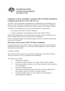 Explanatory note for consultation - proposed AML/CTF