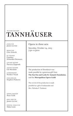 October 24 - Metropolitan Opera