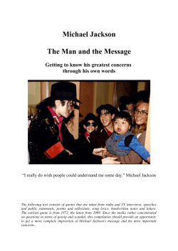 Michael Jackson The Man and the Message