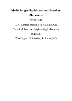 Model for gas-liquid reactions Based on film model