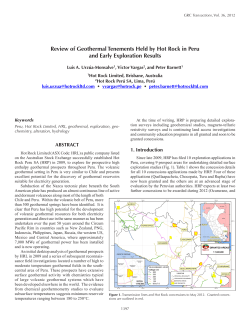 Review of Geothermal Tenements Held by Hot Rock in Peru and