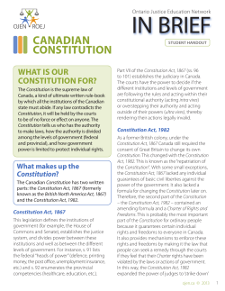 In Brief: Canadian Constitution (Student Handout)