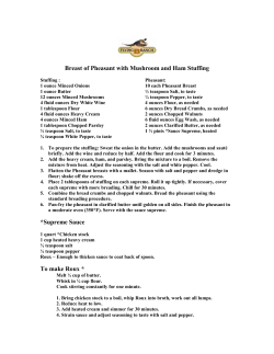 Breast of Pheasant with Mushroom and Ham Stuffing